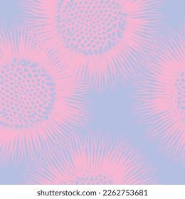 Tejido sin foco de flores de sol Patrón, como ilustración. Suit para diseño de paquetes, fondo de pantalla, impresión de moda.