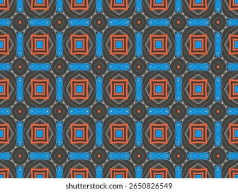 Seamless Fabric Textile Symmetric Luxury Tile Fashion Design Art Cloth Background Endless Decoration Geometric Shape Graphic Visual Template Texture Digital Wallpaper Perspective Interior Pattern.