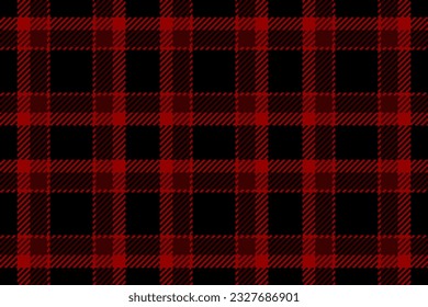 Seamless fabric textile of texture check vector with a background tartan plaid pattern in black and dark colors.