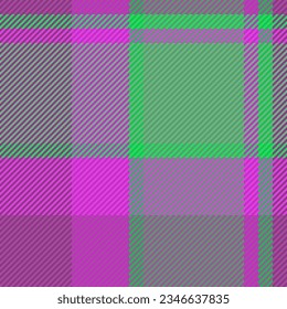 Seamless fabric textile of texture pattern background with a plaid tartan vector check in violet and green colors.