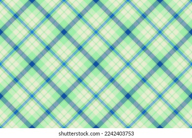 Seamless fabric texture. Plaid pattern tartan. Background check textile vector in blue and light colors.