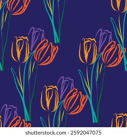 Seamless fabric of tulip pattern, like illustration. Suit for package design, wallpaper, fashion print, Housing wallpaper, arty-crafty.

Seamless fabric of geometric pattern, like illustration. Suit