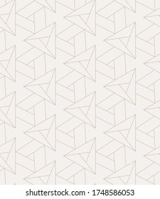 Seamless Fabric Vector Geo, Grid Texture. Repetitive Classic Graphic Luxury Decoration Pattern. Continuous Fashion Poly, Decor Pattern. Creative Shapes Texture