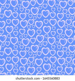 seamless fabric vector print pattern background with valentines day hearts