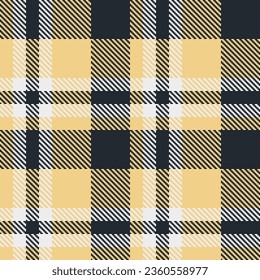 Vector de tejido sin soldadura de patrón de tartán textil con fondo de corte de textura en color oscuro y ámbar.