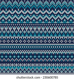 Seamless Fair Isle Knitted Pattern. Festive and Fashionable Sweater Design