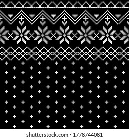 seamless fair isle vector/ seamless sweater pattern/ sweater fair isle knitted pattern/ snowflake/ winter sweater scarf knit hat pattern