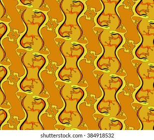 Seamless fairytale lizard vector pattern