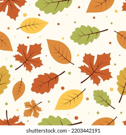 Seamless Fall autumn pattern leaves patterns