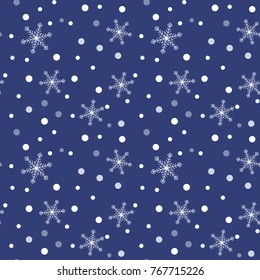 Seamless falling snow polka dot pattern