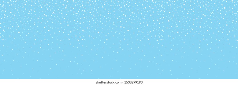 Seamless falling snow or snowflakes. Isolated on blue background - stock vector.