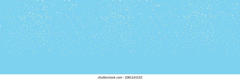 Seamless falling snow or snowflakes. Isolated on blue background, stock vector.