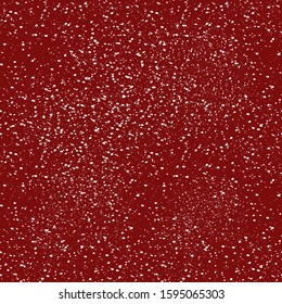 Seamless falling snow or snowflakes.  on red vector background 