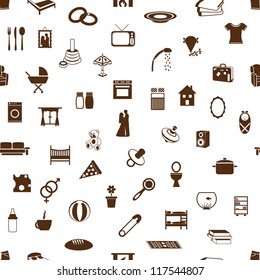 seamless family and home pattern