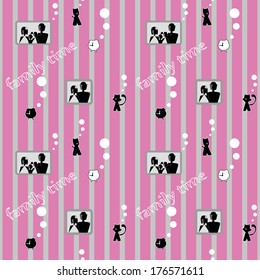 Seamless family pattern. Vector illustration.