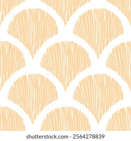 Seamless Fan Pattern with Stitched Texture