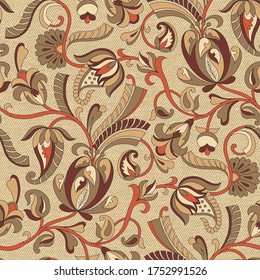 seamless fantastic floral pattern on background
