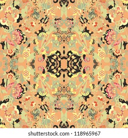 seamless fantasy floral pattern