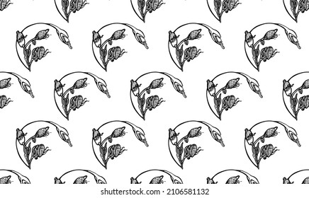 Seamless fantasy floral vector pattern.   