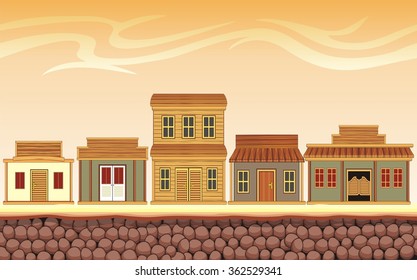 Seamless fantasy landscape, vector game background with separated layers for parallax effect