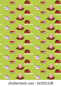 seamless farm pattern design. vector illustration
