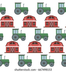 Seamless farm pattern with farm tools. Vector illustration