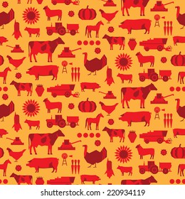 Seamless Farm Vector Pattern