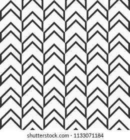 Seamless fashion arrows patterns. Herringbone pattern. Modern stylish texture. Vector monochrome background.