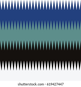 Seamless fashion aztec zig zag cyan blue black and white basic textile pattern vector
