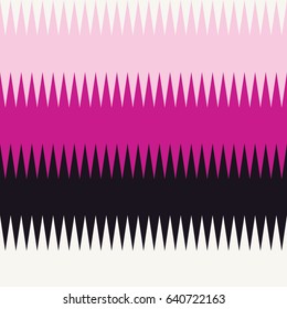 Seamless fashion aztec zig zag black magenta pink and white basic textile pattern vector