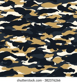 Seamless fashion blue and brown camo pattern vector