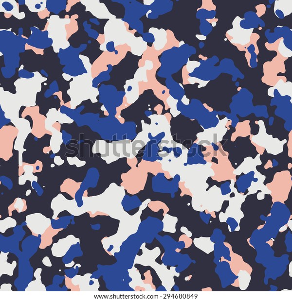Seamless Fashion Blue Pink Camouflage Pattern Stock Vector (Royalty ...