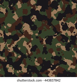 Seamless fashion dark classic woodland military camo pattern vector