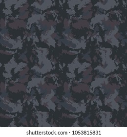 Seamless fashion dark grey camouflage pattern vector. Urban camo repeat backdrop, print for clothes or another masking surfaces, wallpaper or wrapping paper