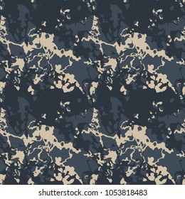 Seamless fashion dark grey and sandy beige camouflage pattern vector. Urban camo repeat grunge backdrop, print for clothes or another masking surfaces, wallpaper or wrapping paper