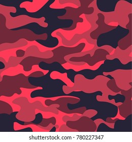 Seamless fashion elite tan red camo pattern vector.Classic clothing style masking camo repeat print. Red, white, brown black colors forest texture. Design element. Vector illustration