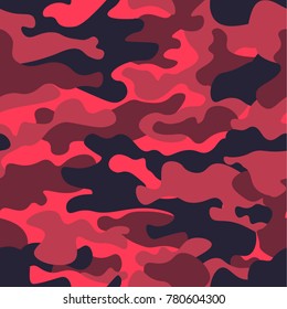 Seamless fashion elite tan red camo pattern vector.Classic clothing style masking camo repeat print. Red, white, brown black colors forest texture. Design element. Vector illustration.