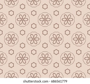 Seamless fashion geometric floral pattern. vector illustration. For design, wallpaper, background. coffee color