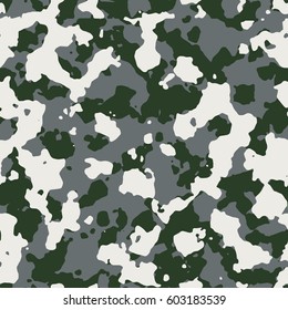 Seamless fashion gray green and white military camouflage pattern vector