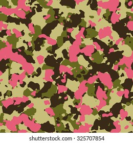 Seamless fashion green and pink camouflage pattern vector