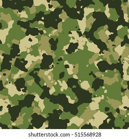 Seamless fashion green woodland camouflage pattern vector