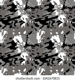 Seamless fashion light grey, dark gray and white urban camouflage. Camo pattern - vector concept of military cloth print, wallpaper, backdrop or wrapping paper.
