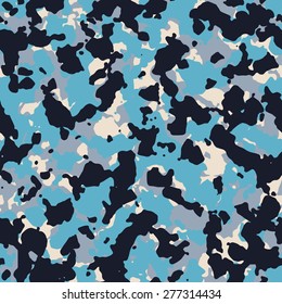 Seamless fashion navy blue camouflage pattern vector