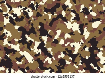 Seamless fashion olive brown black and white horizontal camouflage pattern vector