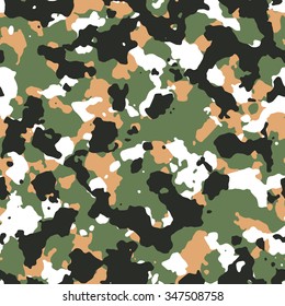 Seamless fashion olive green endless woodland camouflage pattern vector