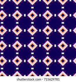 Seamless Fashion Pattern. Boho Style Decoration Background Texture. Cool Ethnic Ornament. Repeating Cloth, Textile, Wrapping Paper, Ad Backdrop. Abstract Seamless Fabric Pattern