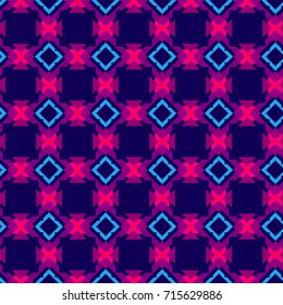 Seamless Fashion Pattern. Boho Style Decoration Background Texture. Cool Ethnic Ornament. Repeating Cloth, Textile, Wrapping Paper, Ad Backdrop. Abstract Seamless Fabric Pattern