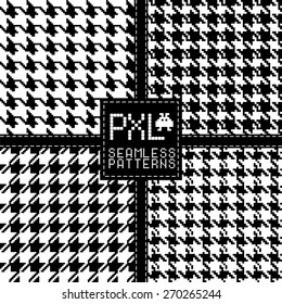 Seamless fashion pattern of pixel style. Trend texture for textile.
