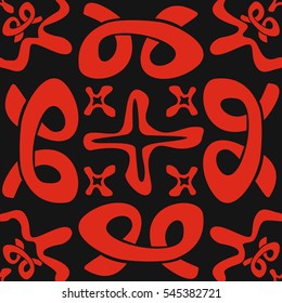 Seamless fashion pattern with red native arabic design