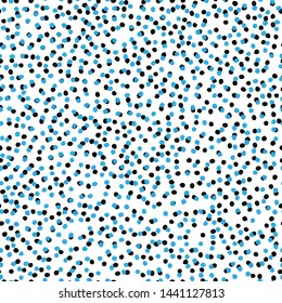 	
Seamless fashion polka dot pattern. Modern blue fashionable template for design. simple geometry spot seamless pattern. Dalmatian kids wallpaper. Vector illustration. 